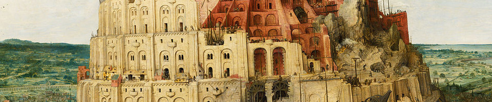 Abbildung zeigt einen Ausschnitt aus dem Gemälde von Pieter Bruegel, dem Älteren, mit dem Titel „Der Turmbau zu Babel“ von 1563